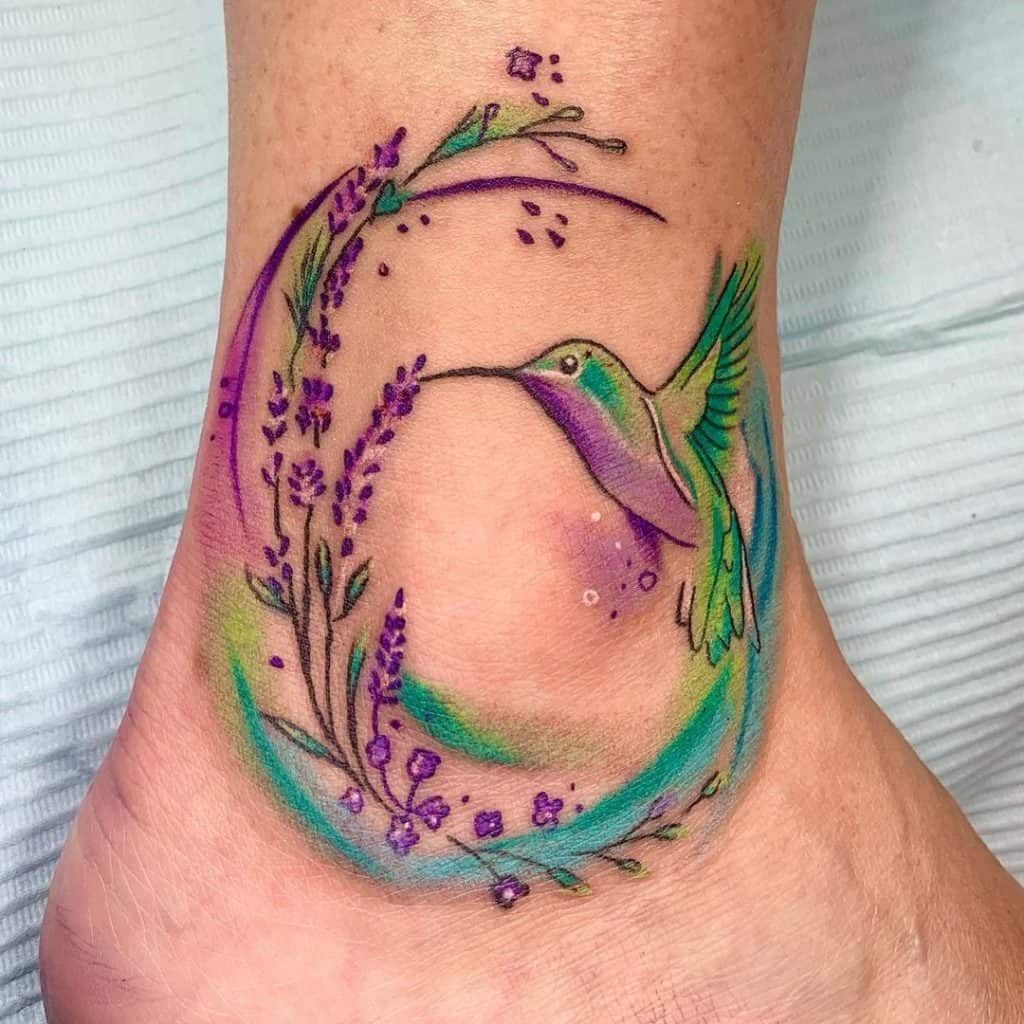 Ankle Hummingbird Flower Tattoos Flower Thigh Tattoos Cool Wrist