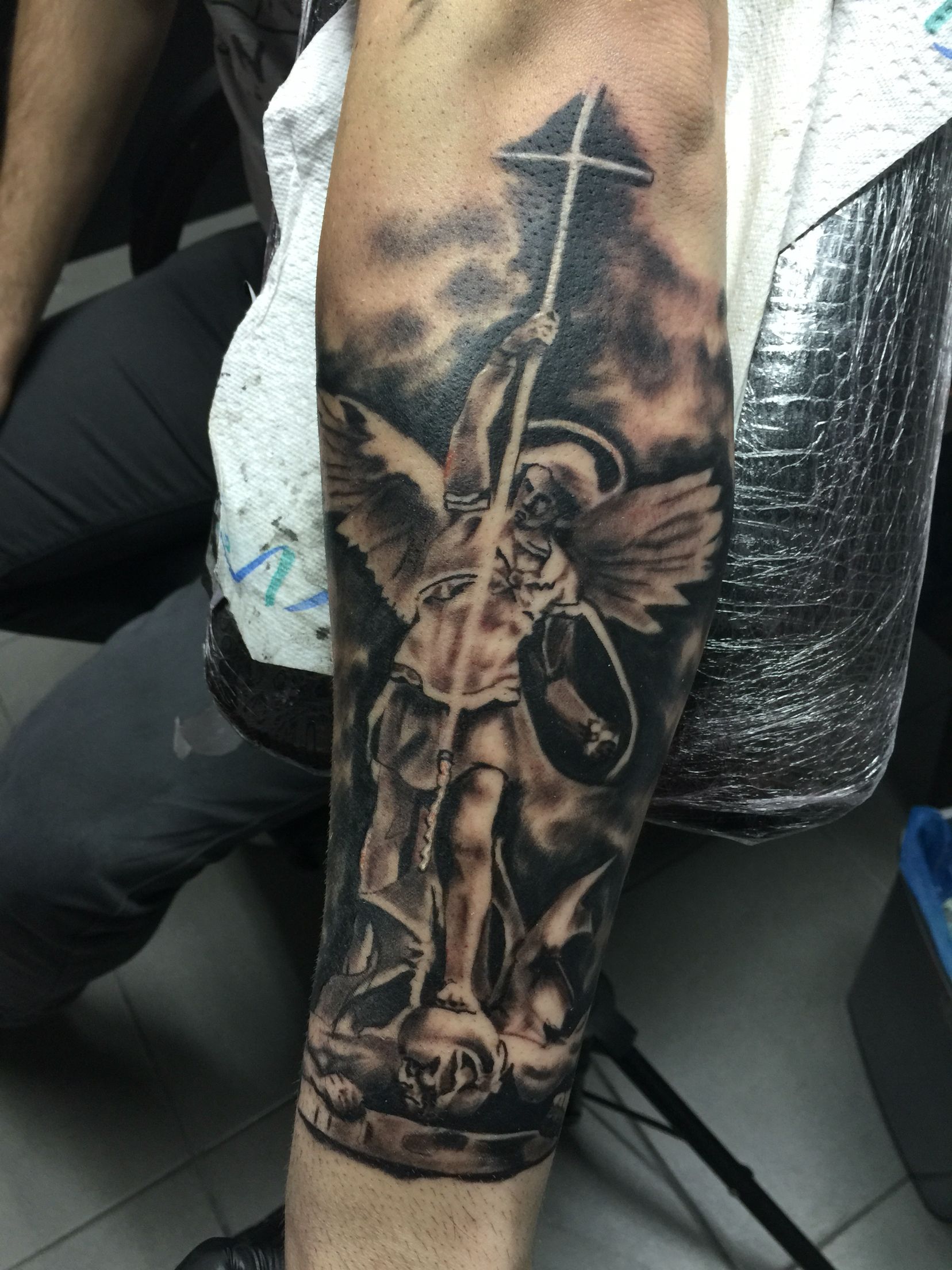 Archangel Michael Sleeve Tattoo: Divine Protection Ink