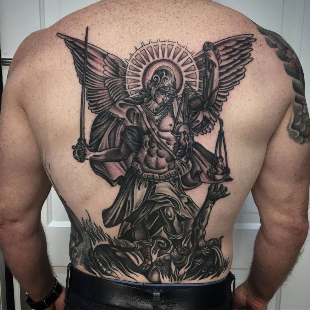 Archangel Michael Tattoo Tatuaggi Religiosi Idee Per Tatuaggi Idee