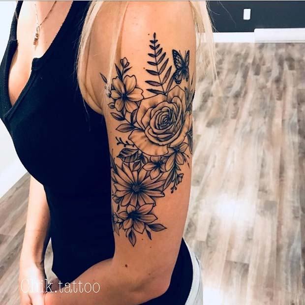 25 Stunning Arm Flower Tattoo Designs for You