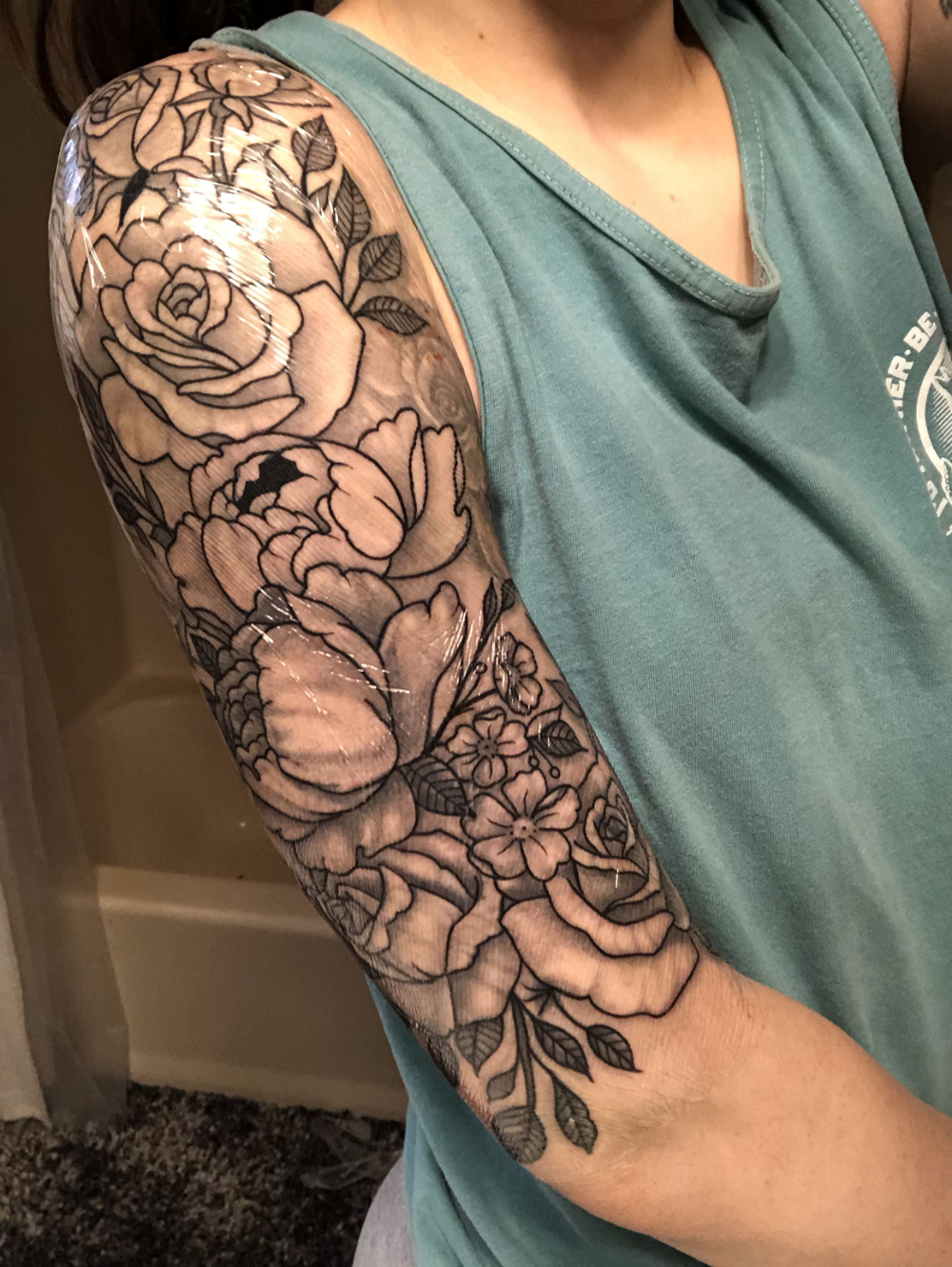 Arm Sleeve Tattoo For Girl By Guy Le Tattooer