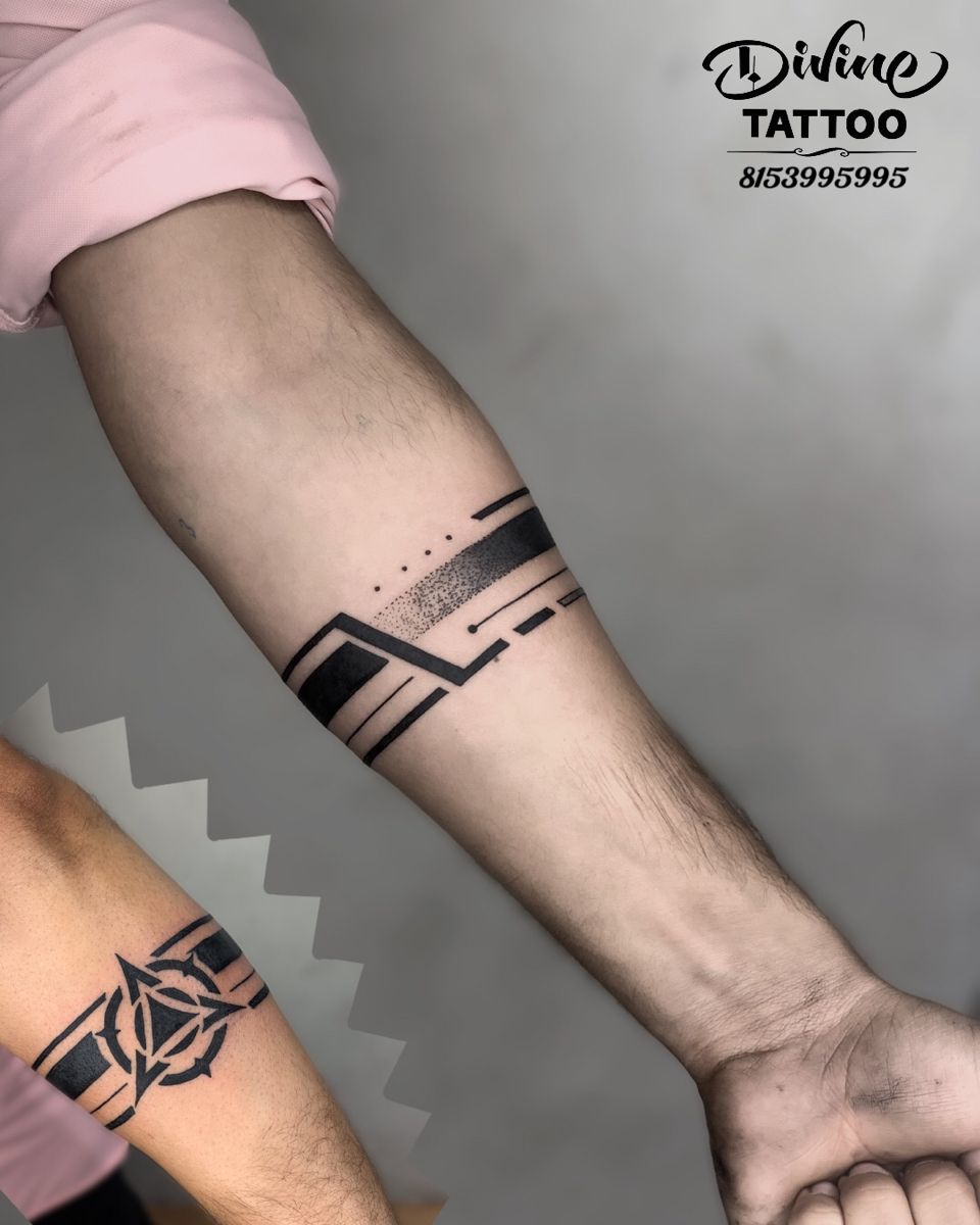 Armband Tattoo Divinetattoorajkot Custom Armband Tattoo Forearm Band Tattoos Wrist