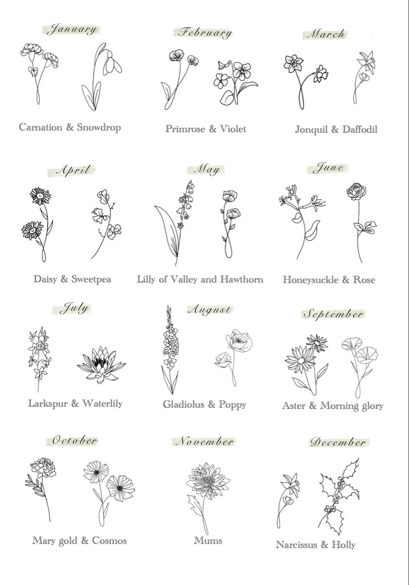 August Flower Tattoo December Birth Flower January Birth Flowers