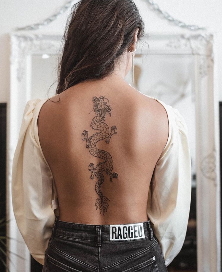 Elegant Back Spine Tattoo Designs for Modern Women