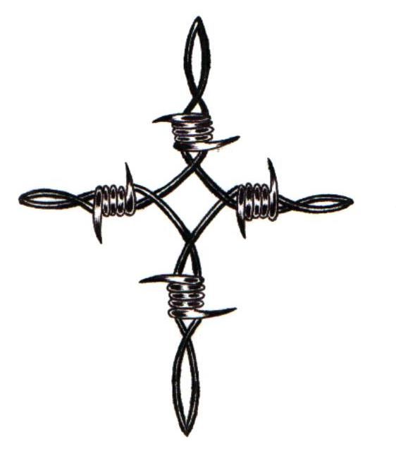 Barb Wire Cross Drawing