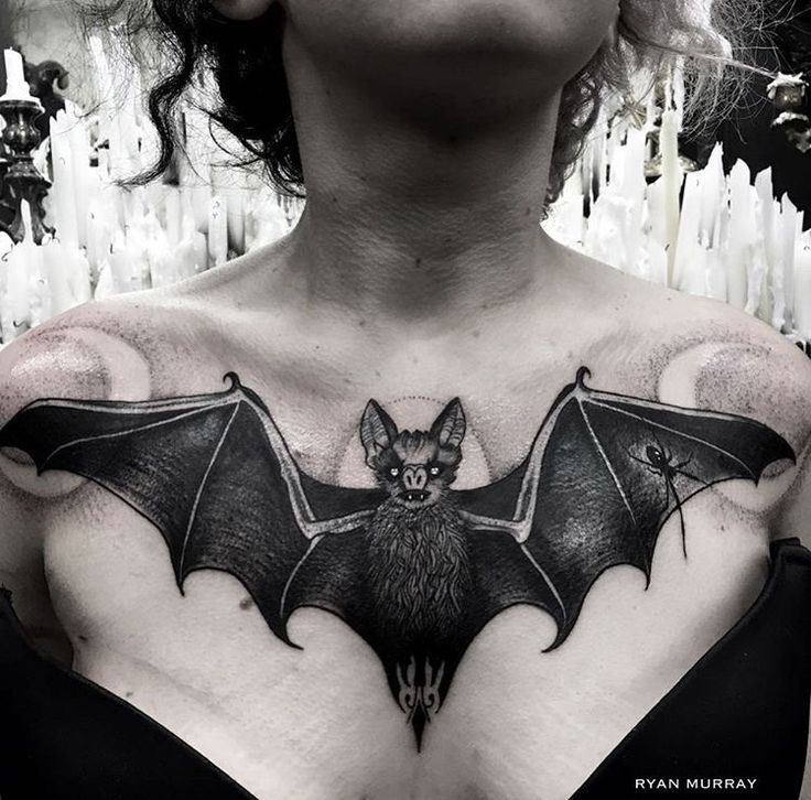 Bat Chest Tattoo Female