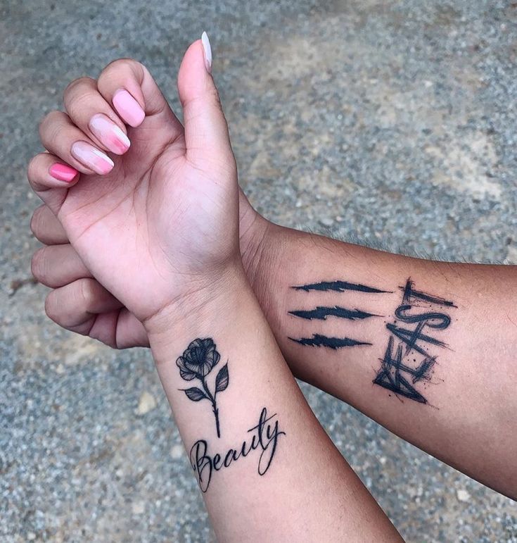 5 Magical Beauty and Beast Couple Tattoo Ideas