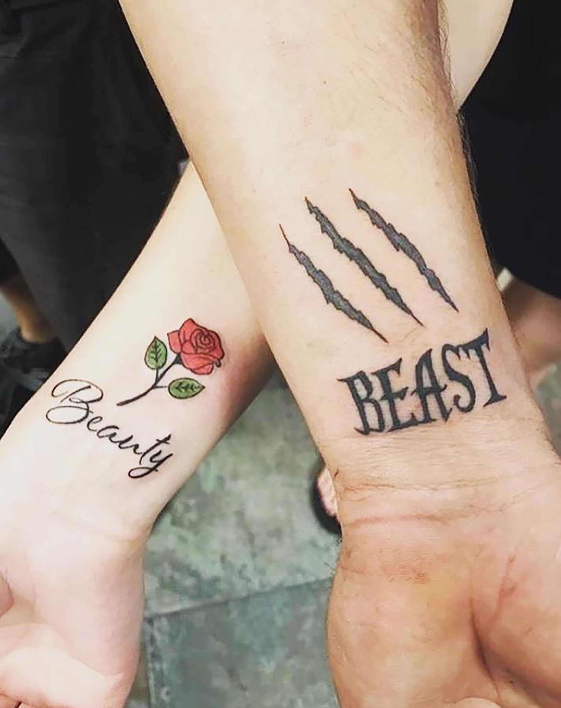 Beauty and Beast Tattoo: A Couple's Unique Love Story