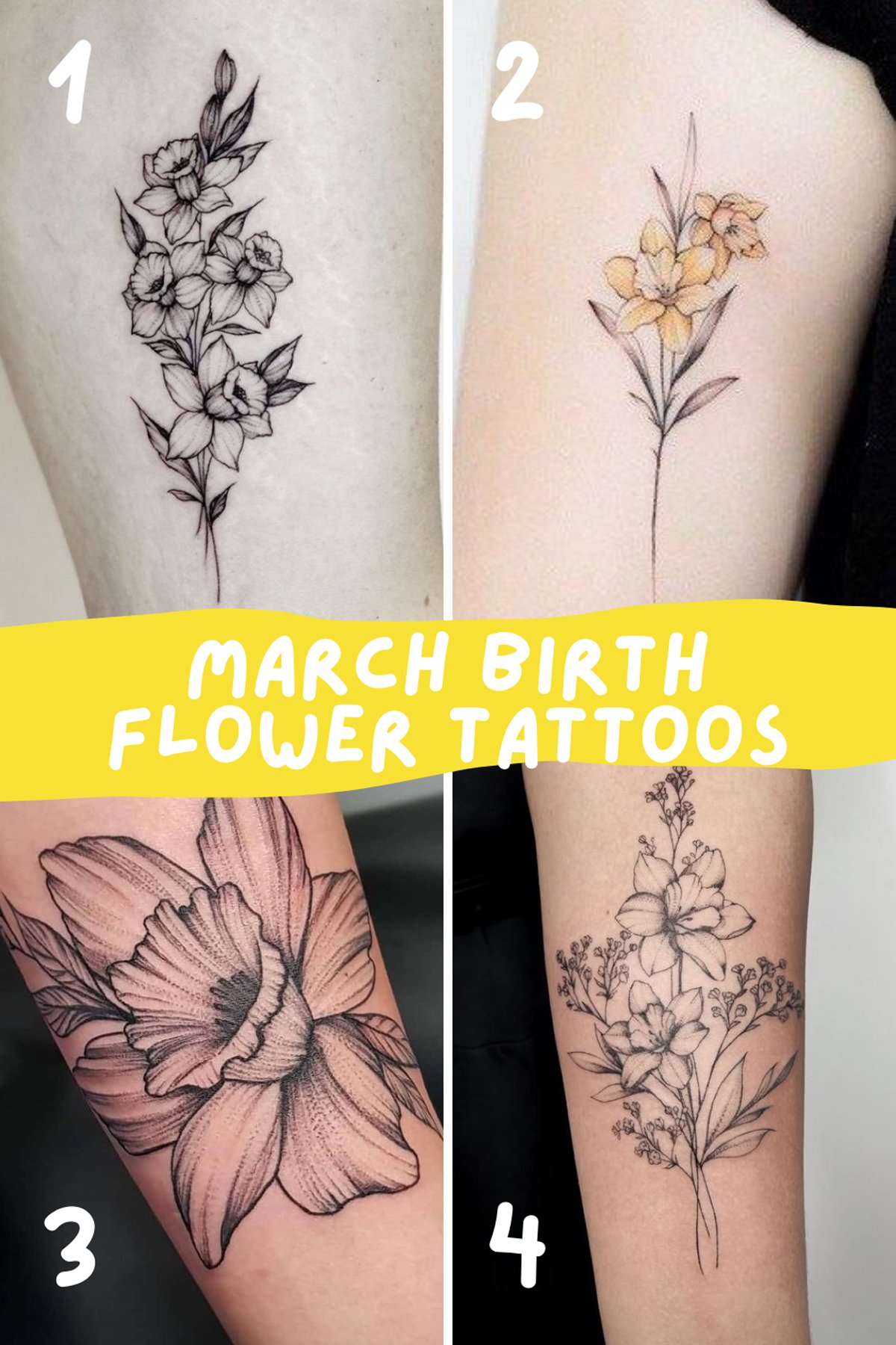 March Birth Flower Tattoos: Meaningful Designs for Your Skin