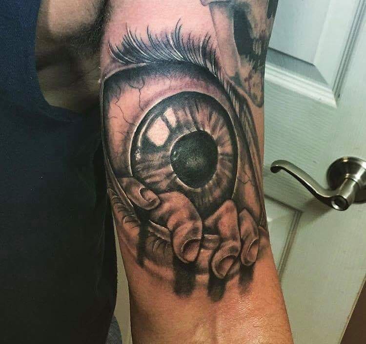 Black Amp Gray Eye Tattoo By Elf At Emerald Tattoo Amp Piercing Lodi California R Tattoodesigns