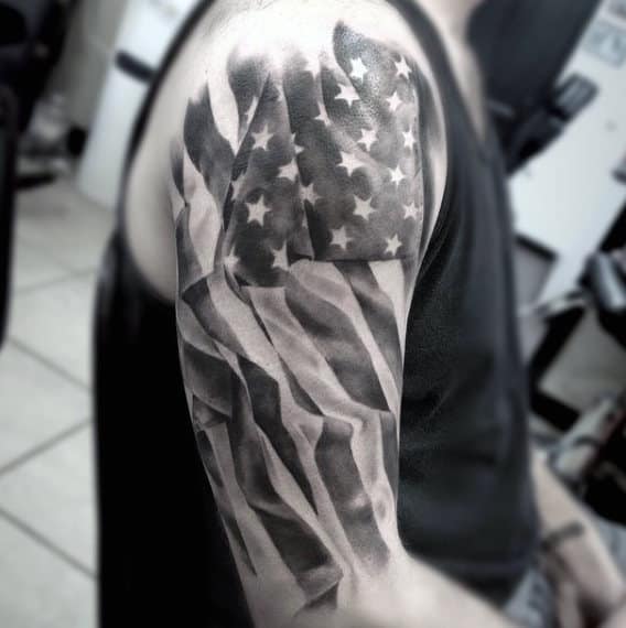 Black White American Flag Tattoo: Symbolism and Styles