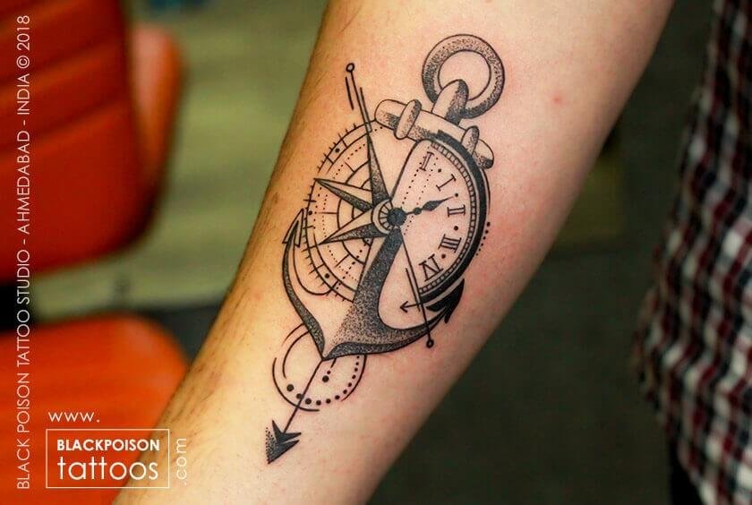 Briliant Nautical Compass Tattoo