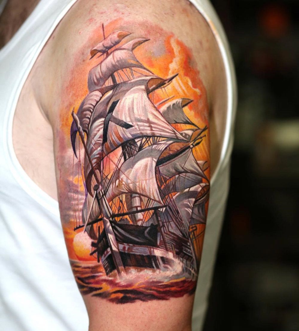 Burn The Ships Tattoo Design