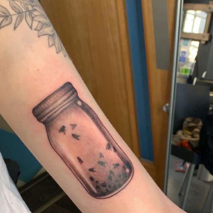 Captivating Jar Of Flies Tattoo