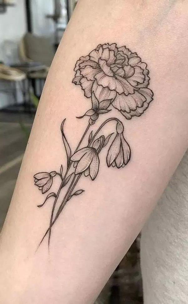 7 Stunning Carnation and Snowdrop Tattoo Ideas