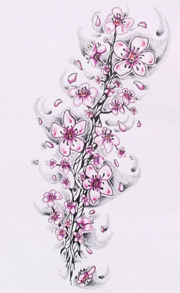 7 Stunning Cherry Blossom Tattoo Stencil Ideas