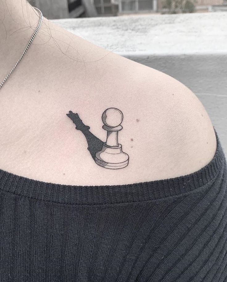 Chess Piece Tattoo with Shadow: Stunning Design Ideas