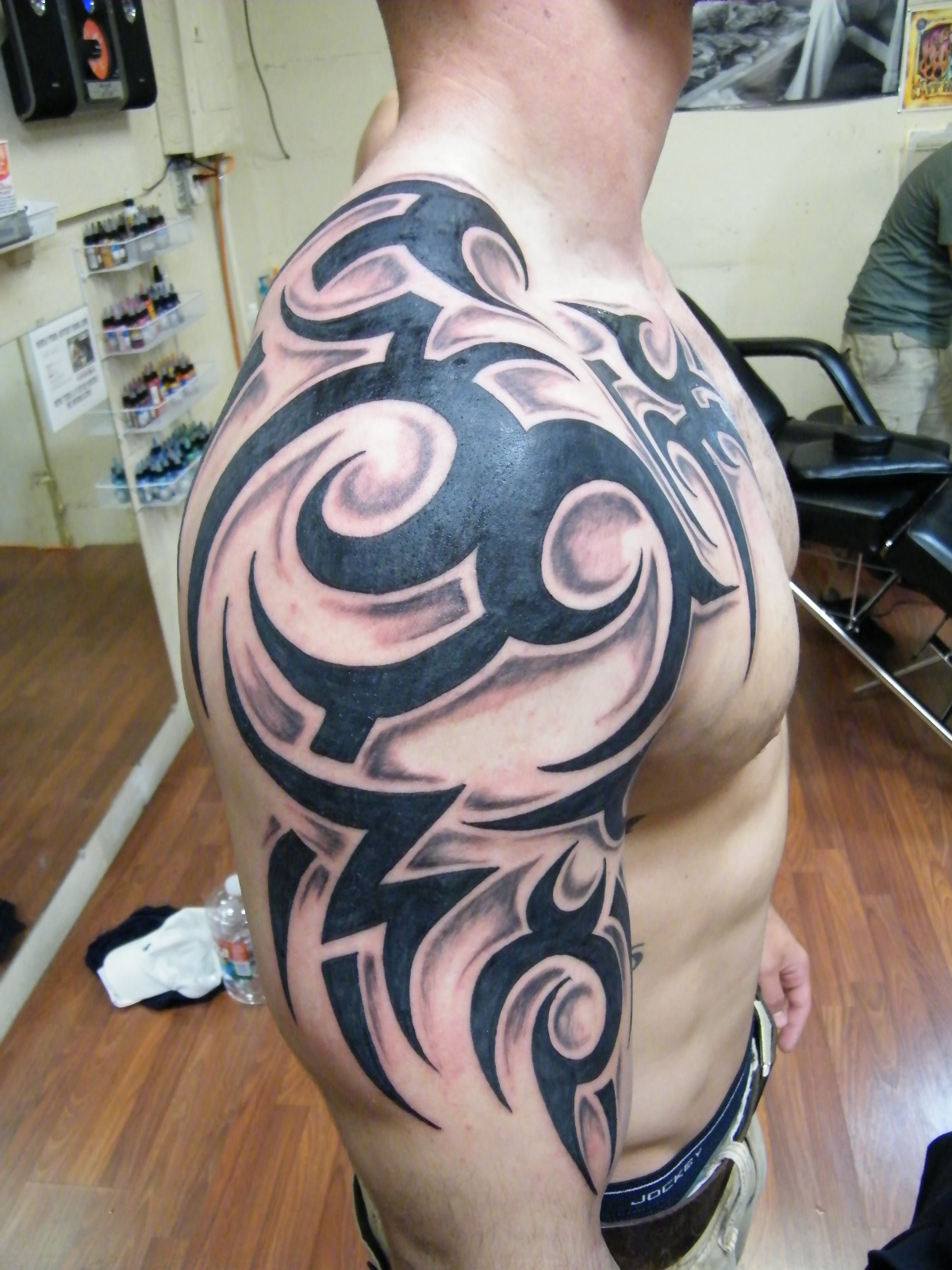 Chest And Shoulder Tribal Tattoo Tattoos Book 65 000 Tattoos Designs