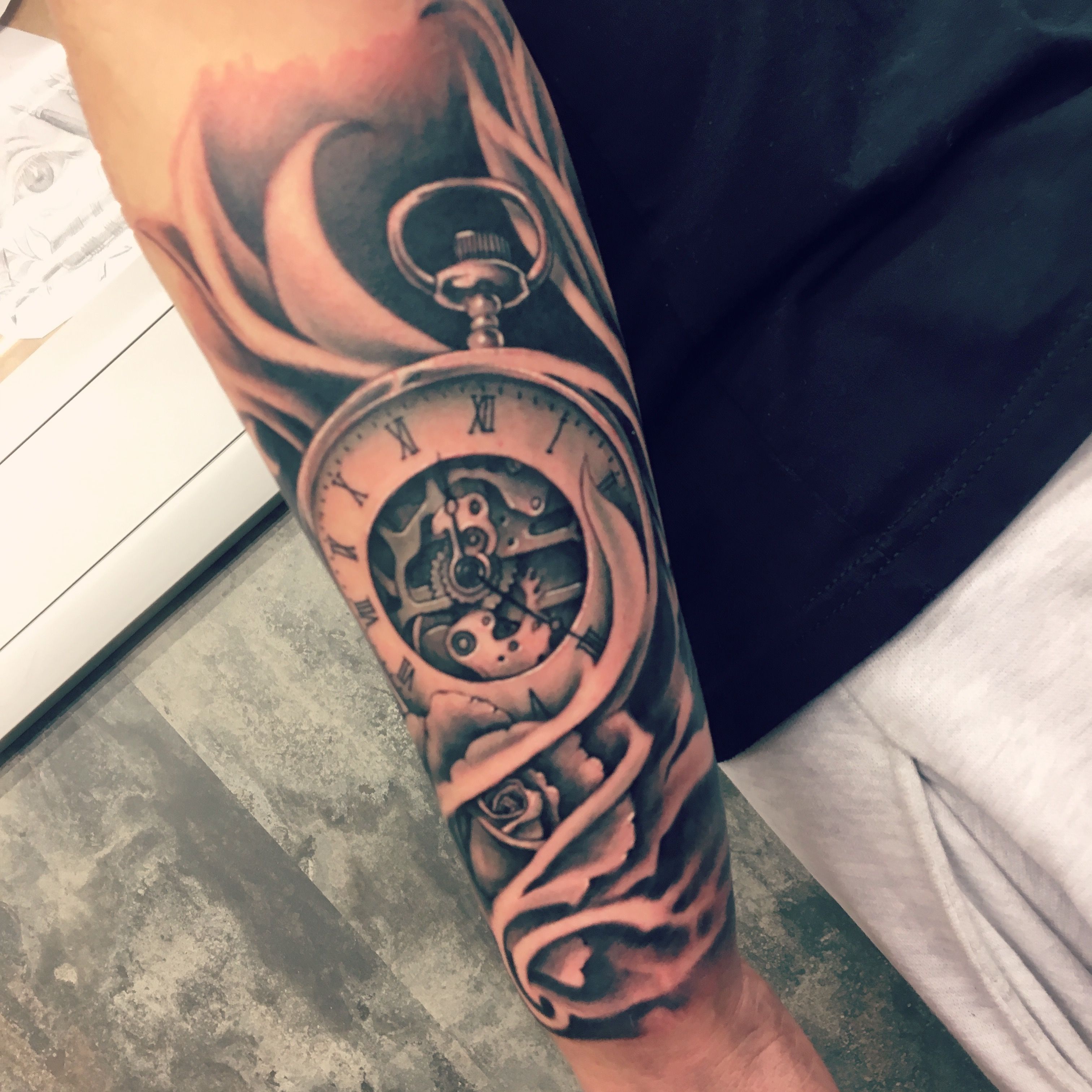 Clockwork Design By Stutti Clock Tattoo Sleeve Clock Tattoo Picture