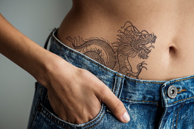 Closeup Of Lower Hip Tattoo Of A Woman Premium Image By Rawpixel Com