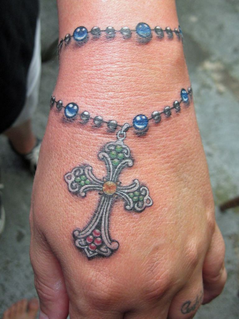 Cross With Rosary Tattoo: Meaning and Design Ideas