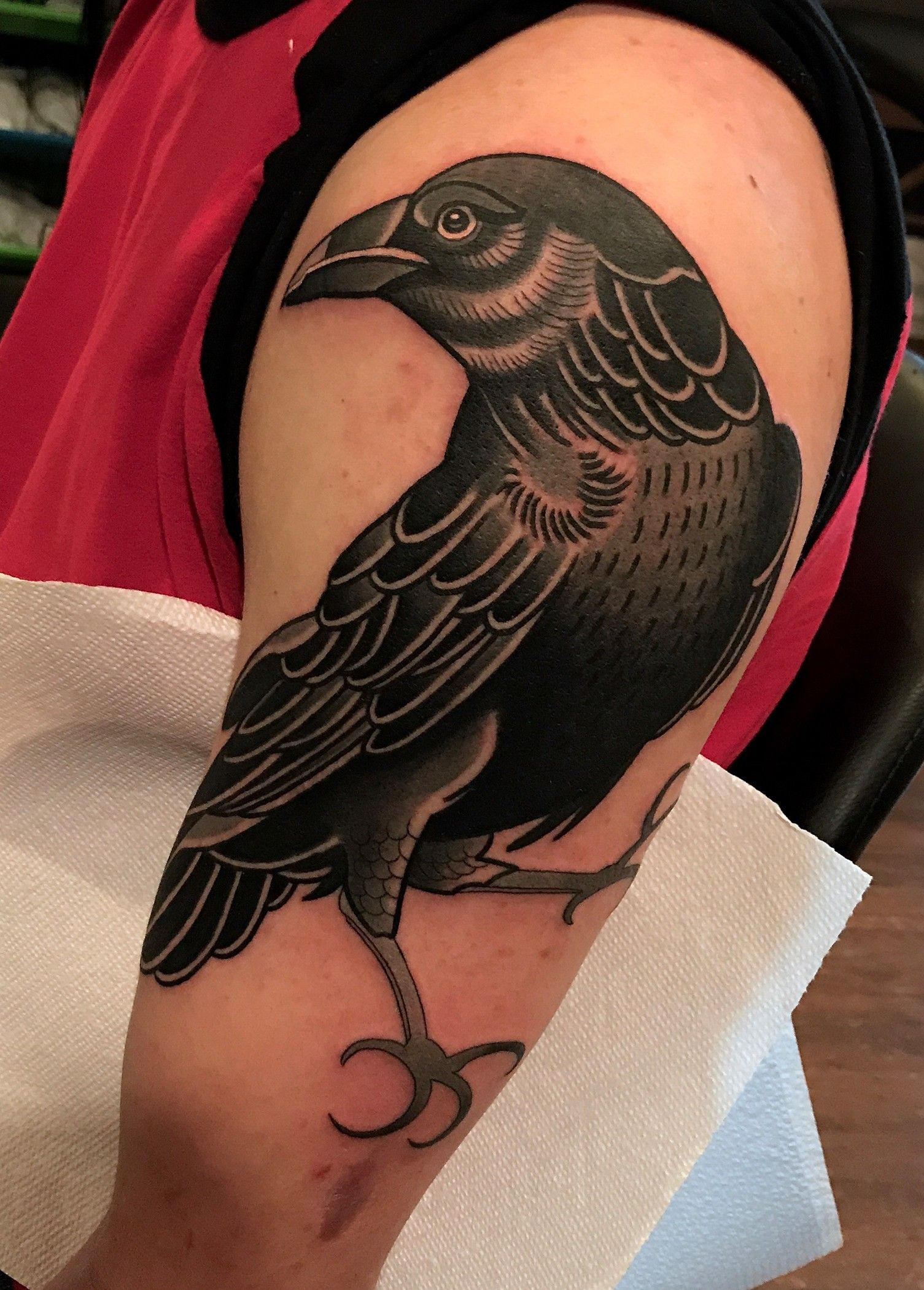 Crow Tattoo By Dave Wah At Stay Humble Tattoo Company In Baltimore Maryland The Best Tattoo Shop