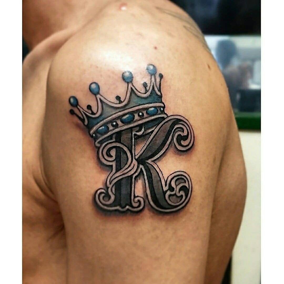 Crown Tattoos With Initials