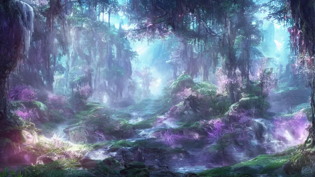 Crystal Forest By Longjh On Deviantart Fantasy Landscape Anime