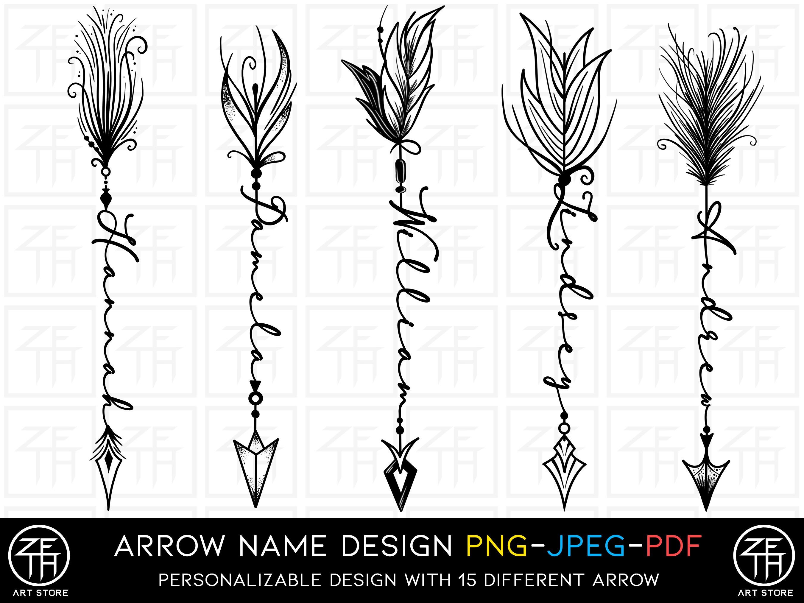 Custom Arrow Name Design 1 Arrow Tattoo Design Custom Tattoo Etsy Canada