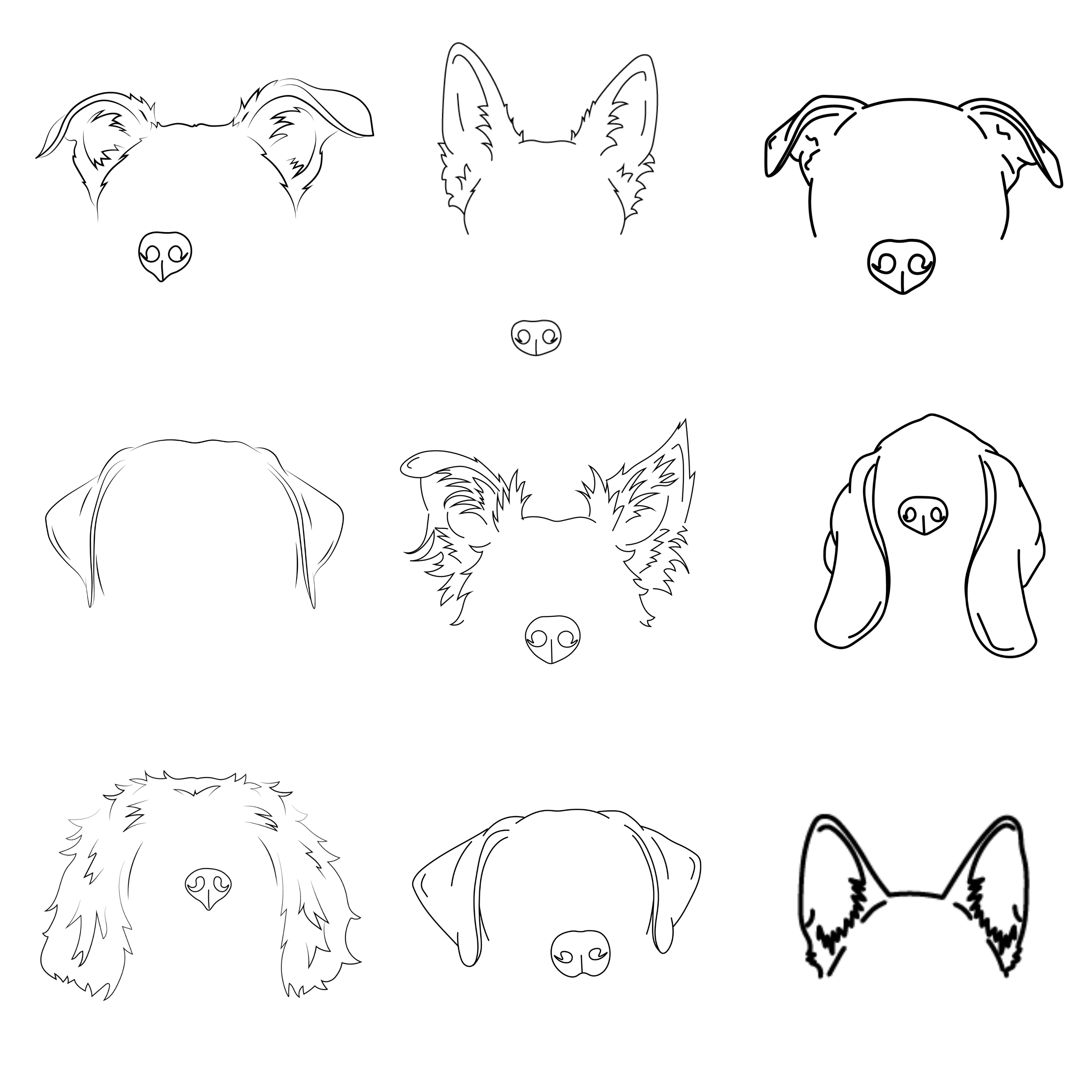 Custom Pet Ear Outlines Digital File Minimalist Pet Art Digital Pet