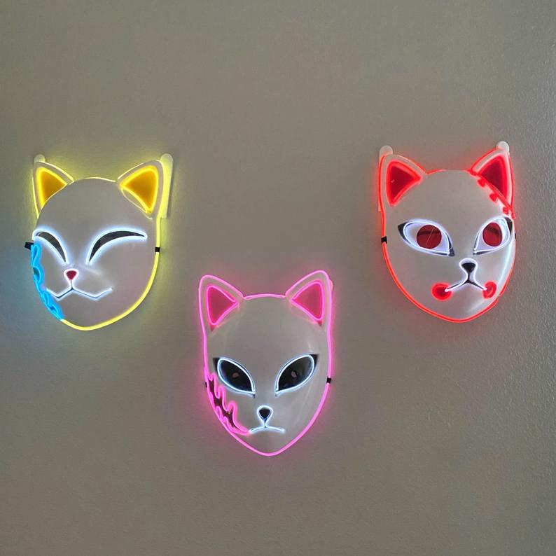 Demon Slayer Glow Mask Neon Culture