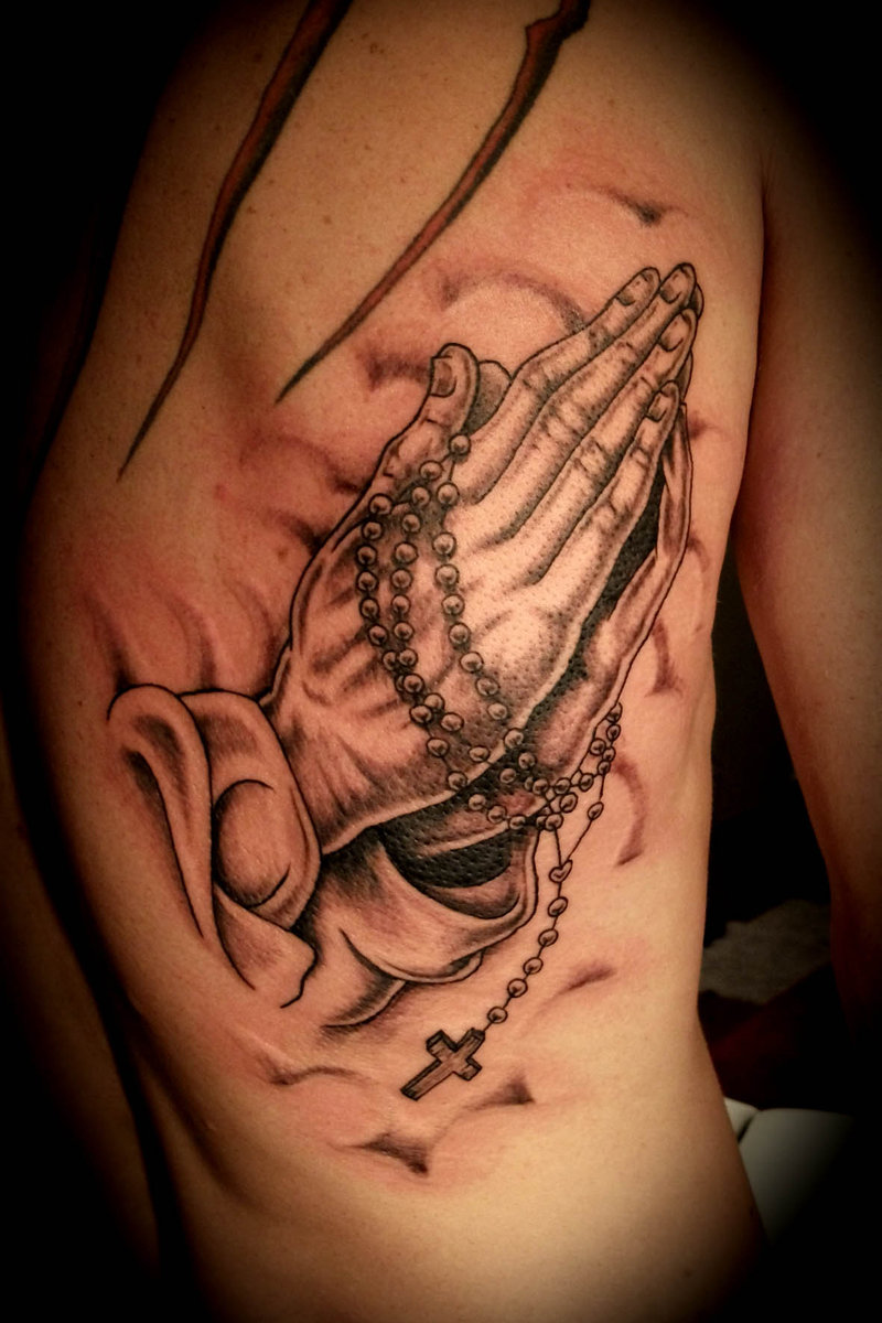 Designs Praying Hands With Rosary Rosary Tattoo Praying Hands