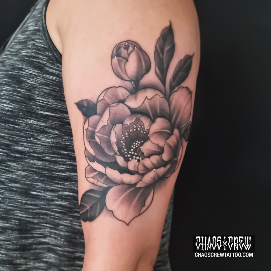 Details 83 Peony Tattoo Black And White Super Hot In Cdgdbentre