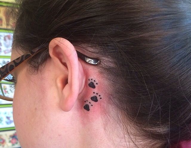 Details More Than 73 Paw Print Tattoo Behind Ear Latest In Eteachers