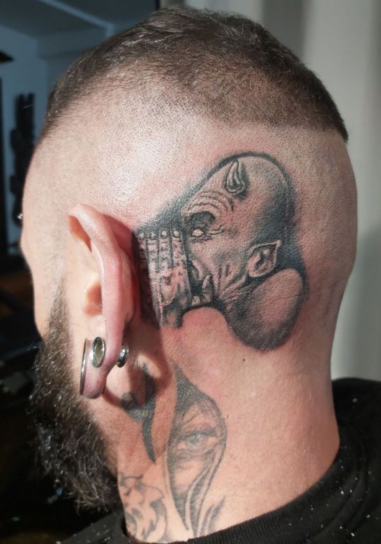 Devil Behind The Ear Tattoo Psychodelink Tattoo