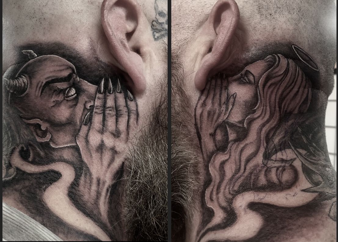 5 Mesmerizing Devil Whisper Ear Tattoo Designs