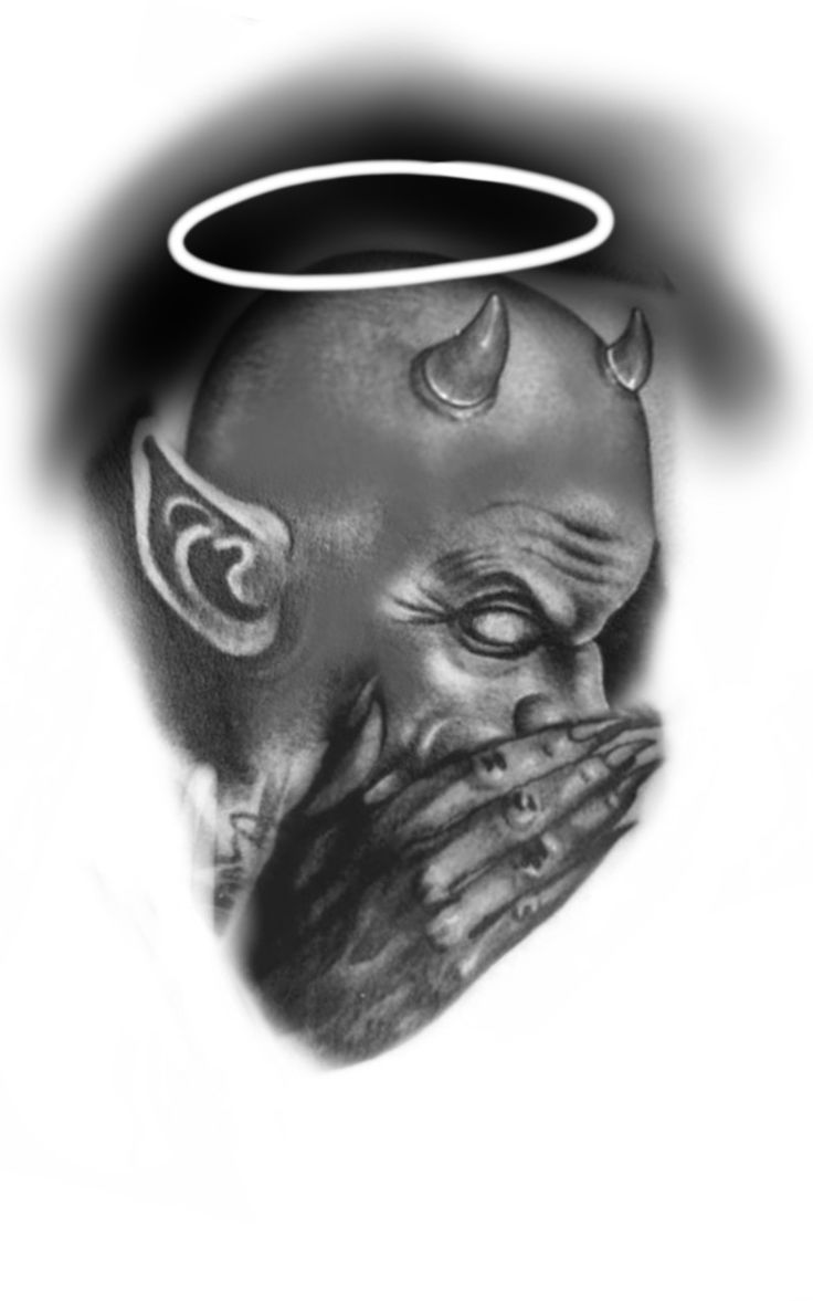 Devil Whispering In Ear Tattoo Stencil Angel Whispering In My Ear