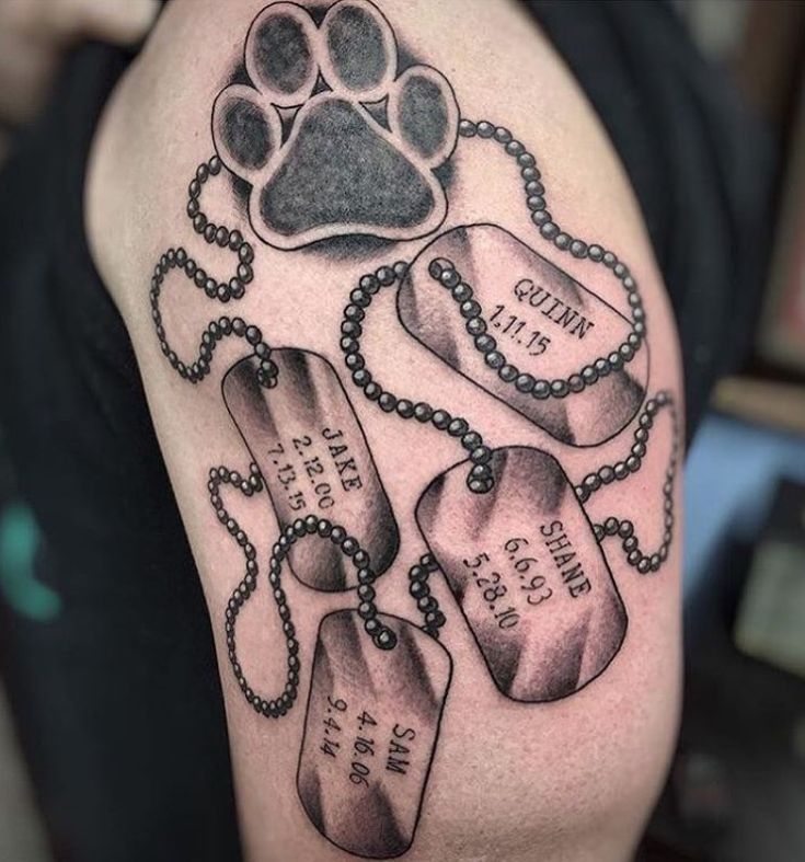 Dog Memorial Tattoos Paw Print