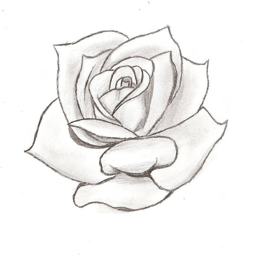 Easy Rose Tattoo Stencil