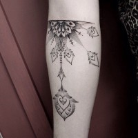 Elegant Floral Patterns Forearm Dotwork Tattoo Tattooimages Biz