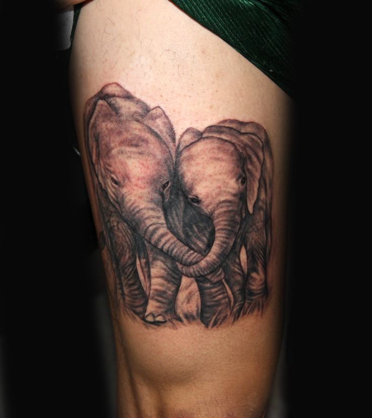 Elephant Tattoos On Thigh