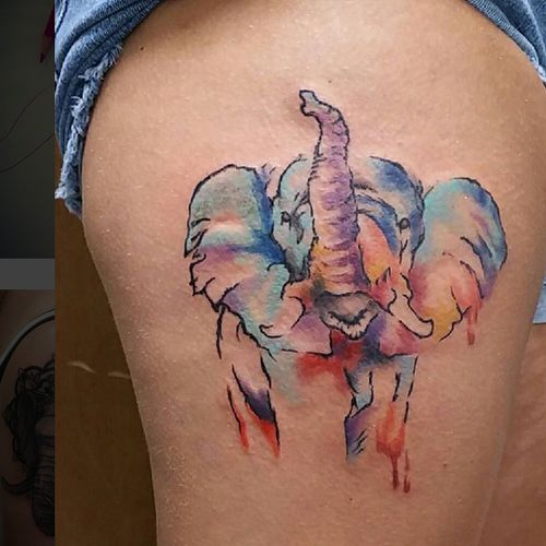 Elephant Trunk Up Tattoo