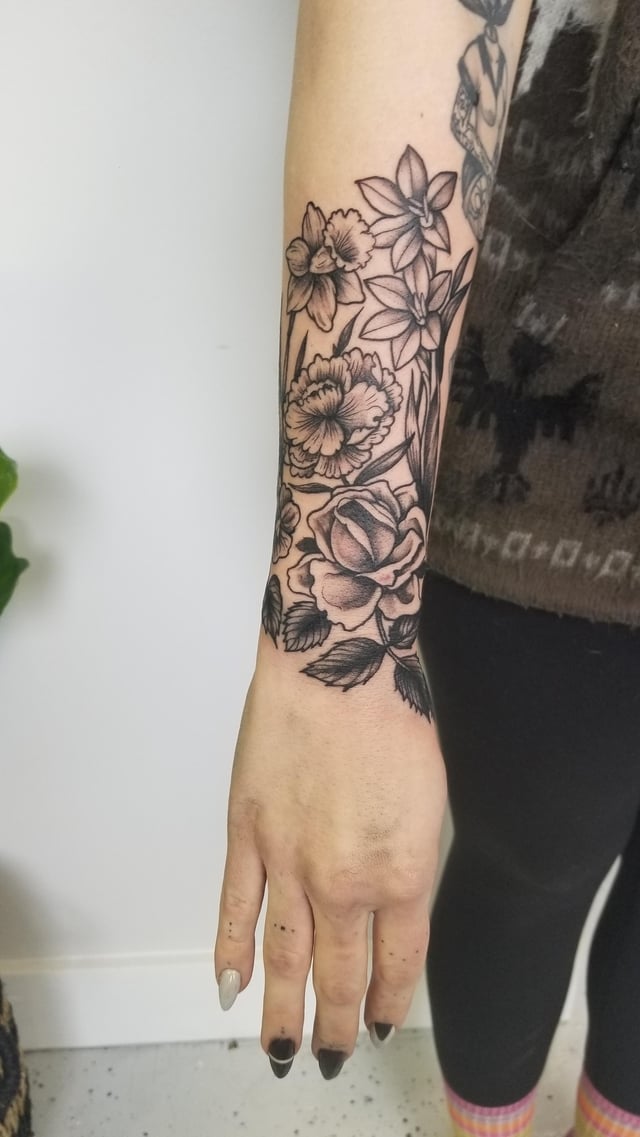 Families Birth Flowers Done By Charlotte Heirloom Tattoo In Halifax