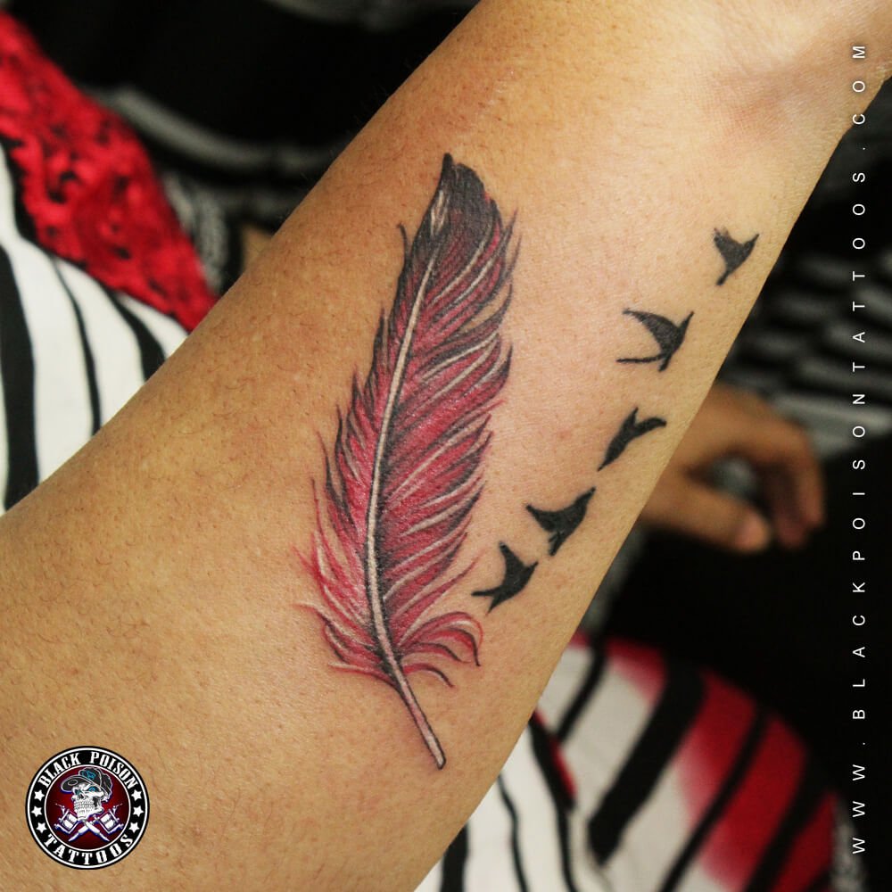 Feather And Bird Tattoo Best Tattoo Studio In India Black Poison Tattoos