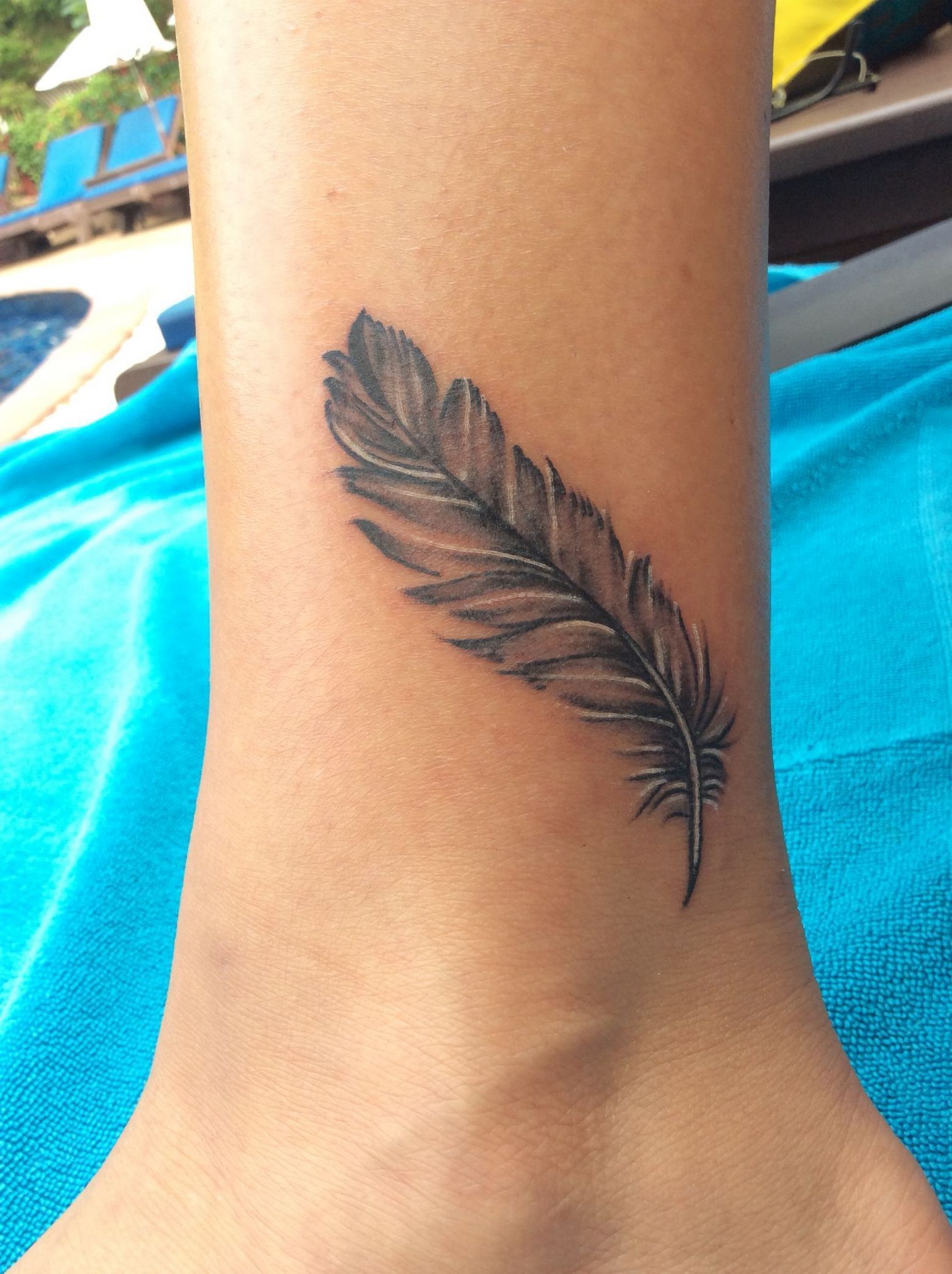 Feather With Birds On Wrist Tattooideas Feather Tattoos Feather