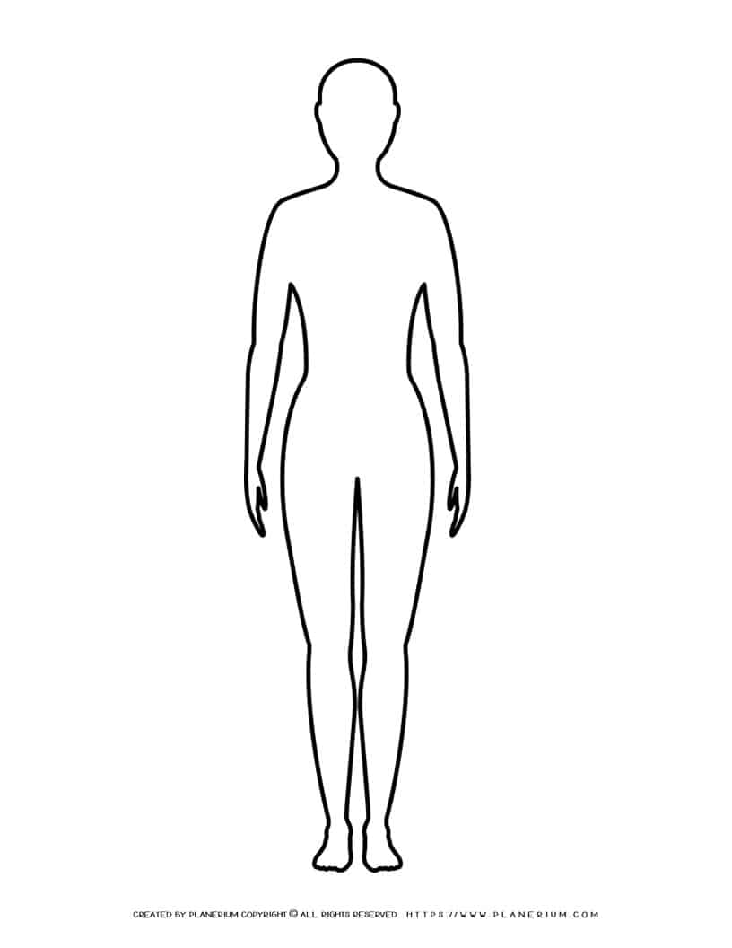 Female Body Outline Template Freemium Templates Bodewasude