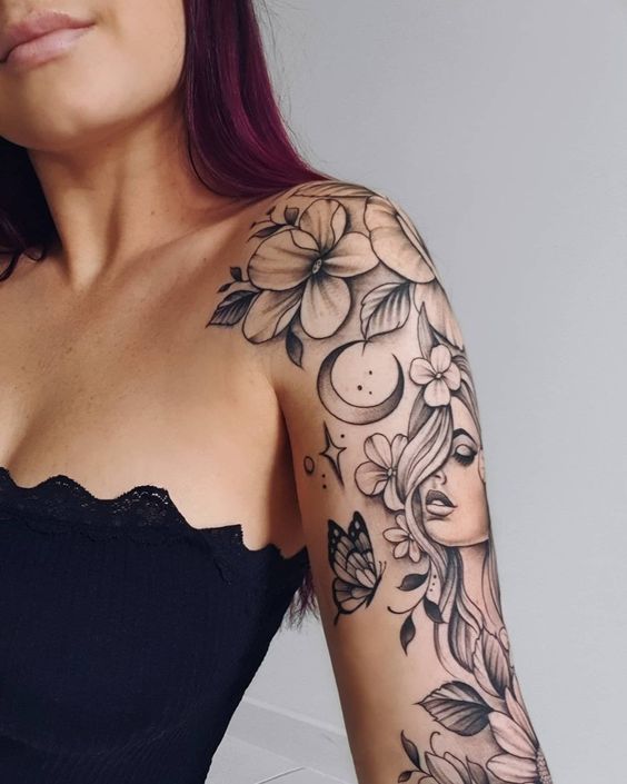 Elegant Female Half Sleeve Tattoos: Classy Designs