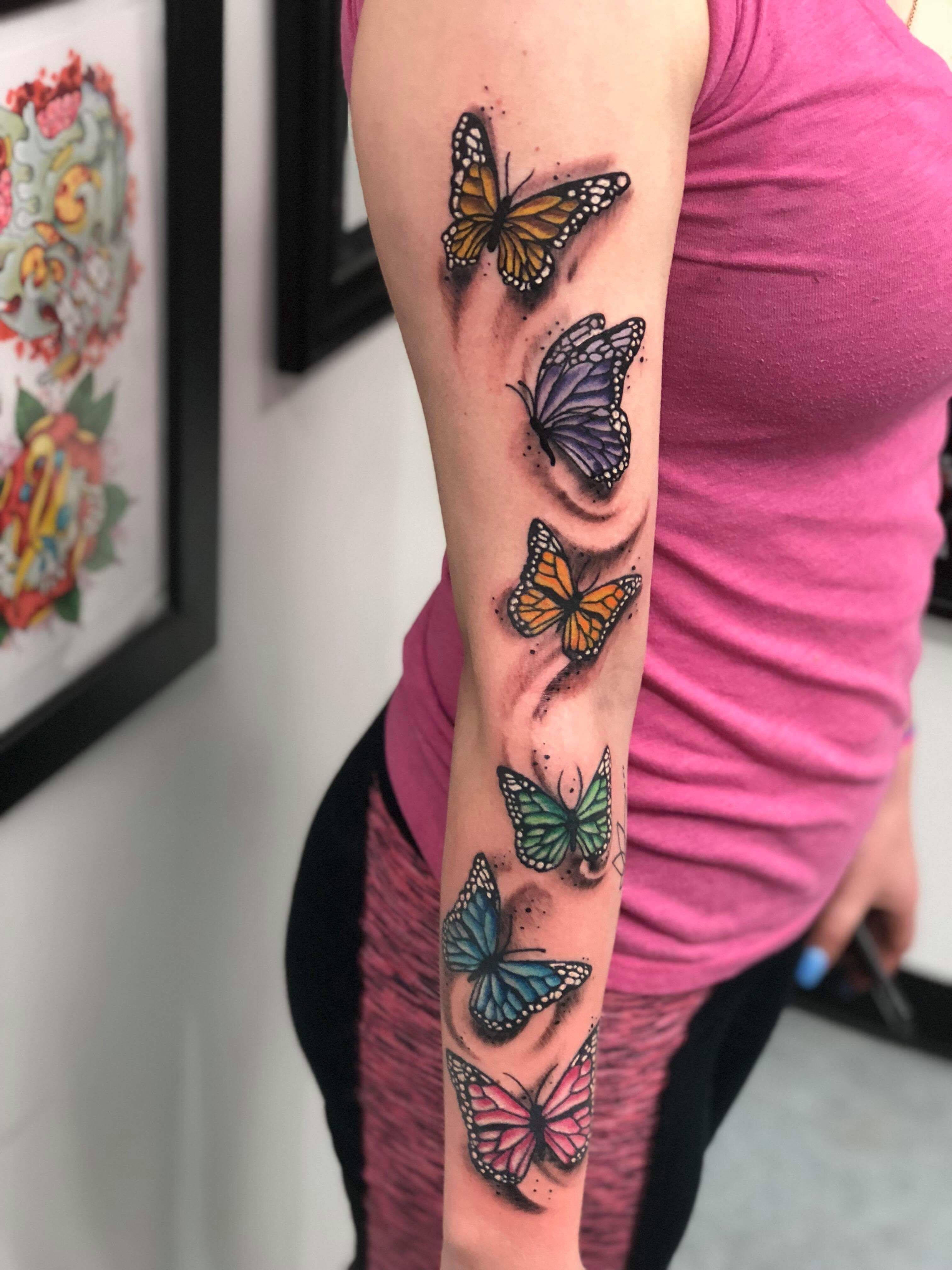 7 Stunning Feminine Butterfly Sleeve Tattoo Ideas