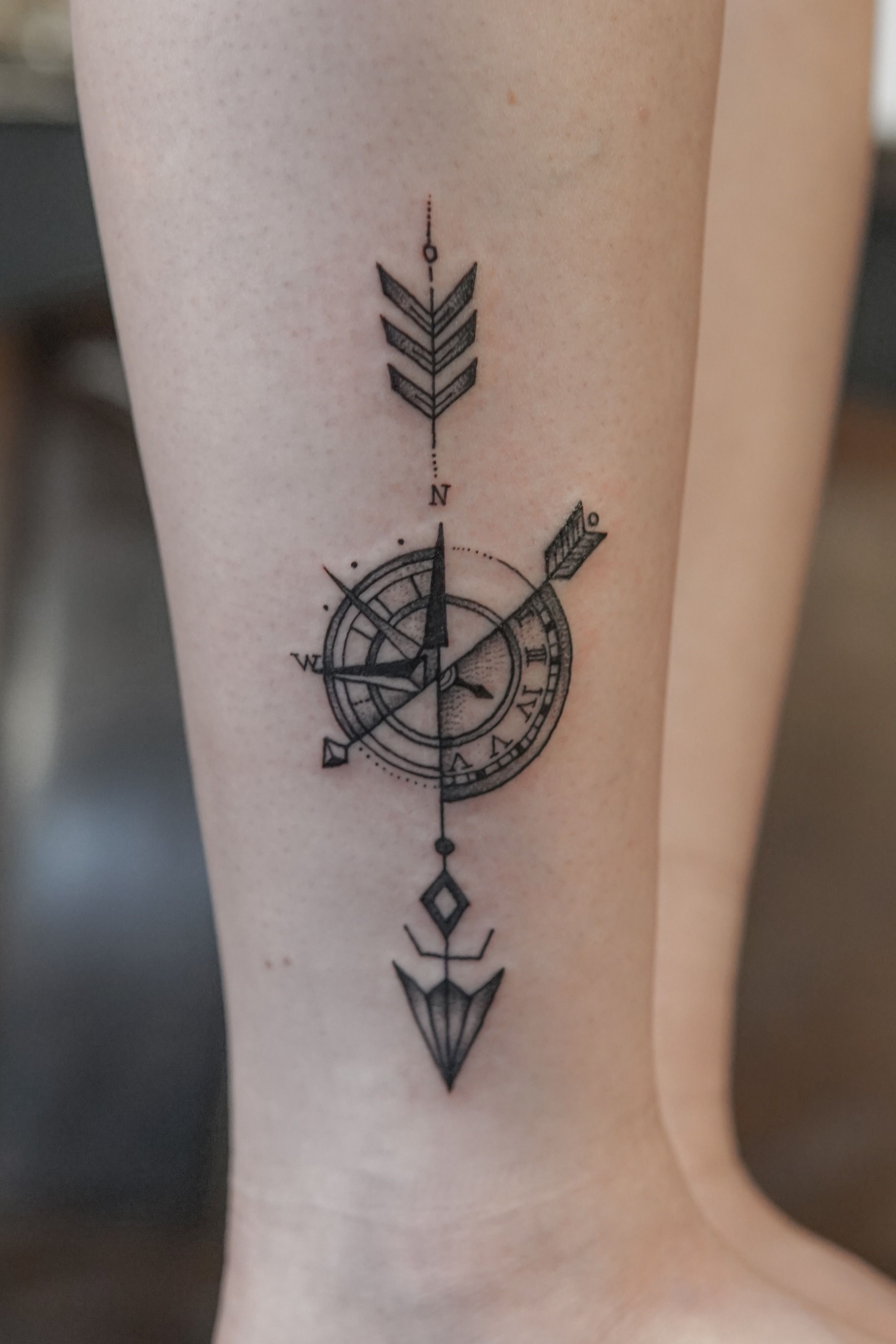 Feminine Compass Tattoos