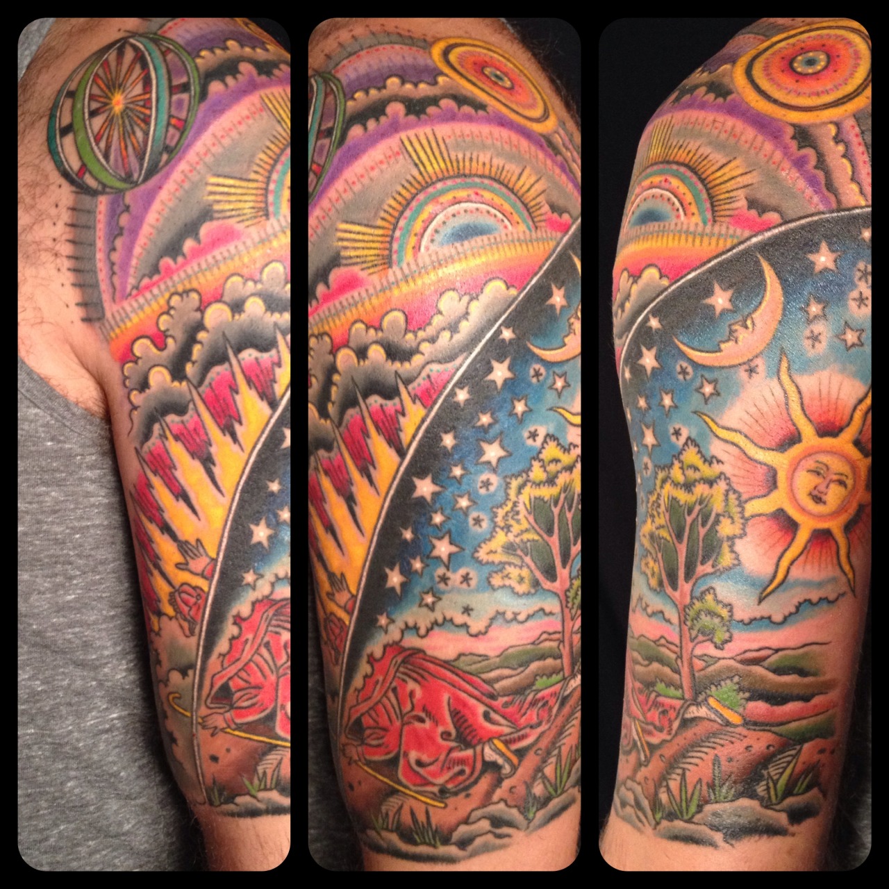 Flammarion Engraving Tattoo Done By Ross K Jones At Idle Hand Tattoo In